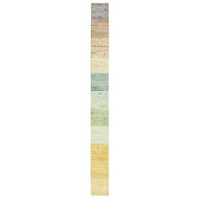 1' x 11'2" Colorful for Custom Orders Wool & Silk Hand Knotted Runner Rug R75669