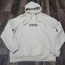 Taylor Swift The Eras Tour Oversized Relaxed Cream Concert Hoodie Size Large