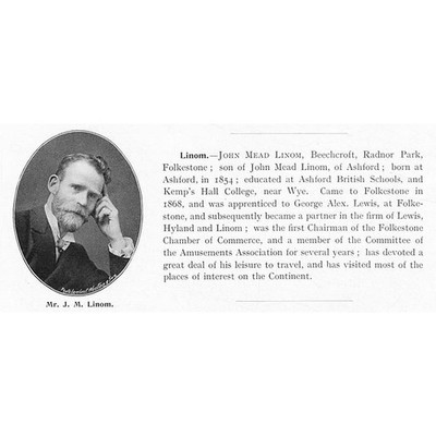 JOHN MEAD LINOM of Beechcroft, RADNOR Park, Folkestone - Antique Print 1904