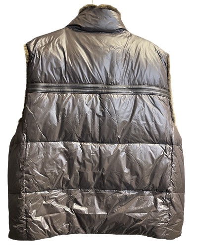 Andrew Marc Men’s Down Puffer Vest Real Fur Trim Brown Zip Front Size 3XLT $795 - Picture 3 of 7