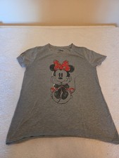 Disney T-Shirt Minnie Mouse Youth Girl XL Graphic Gray Tee