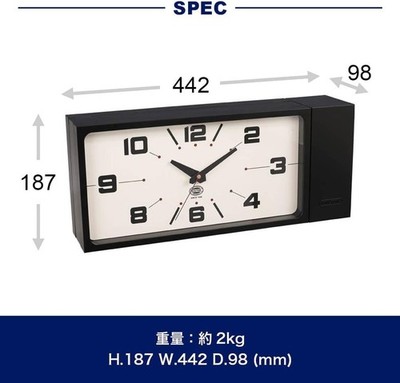 Dulton Double Face Wall Clock H21-0362BK Black Rectangle Magnet