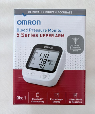 Omron 5 Series Upper Arm Blood Pressure Monitor BP7255 Bluetooth Large Display