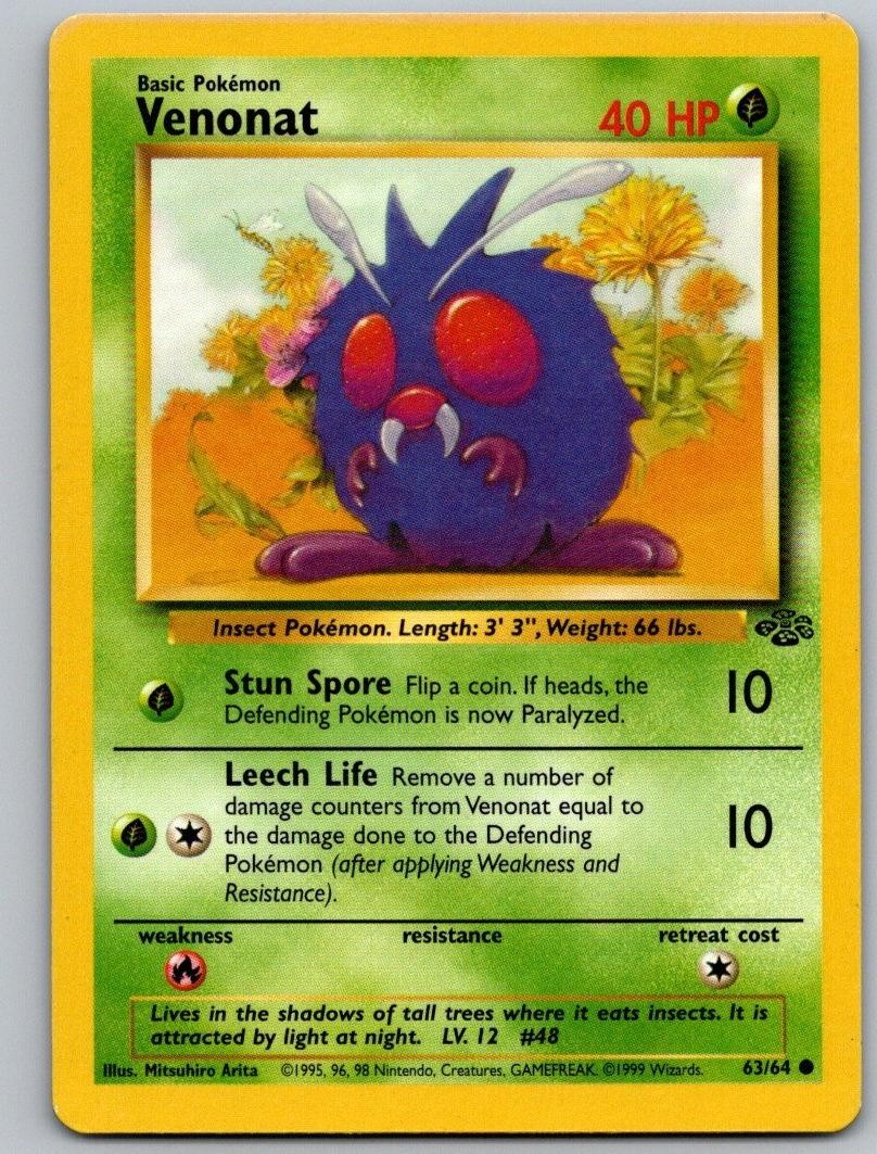 Pokemon TCG Jungle Unlimited - Venonat 63/64 Common