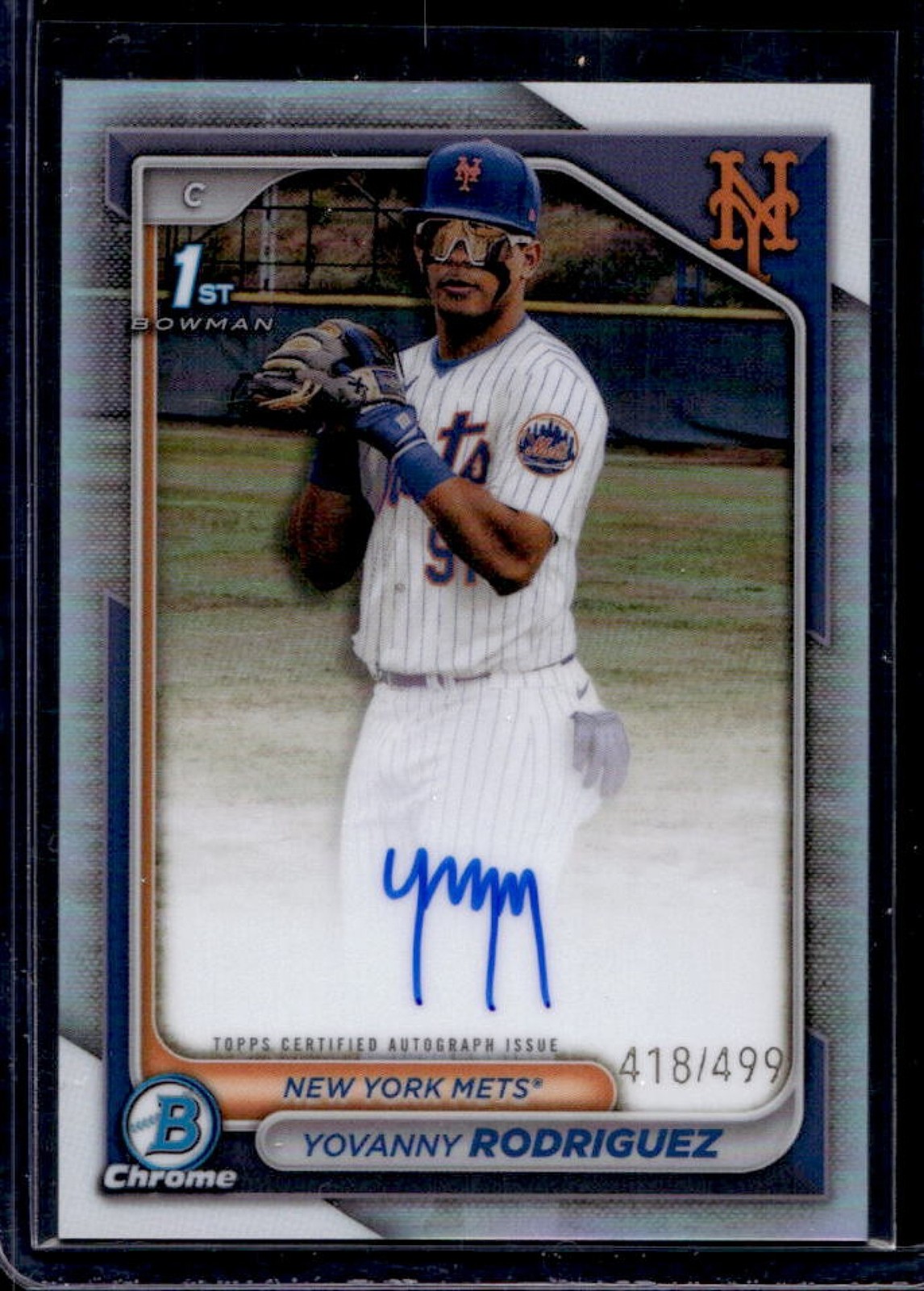 2024 Bowman Chrome Yovanny Rodriguez Auto Refractor 1st #418/499 Mets
