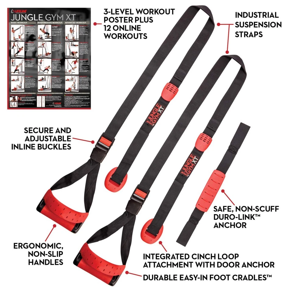 Lifeline 丛林健身房 XT 体重悬挂训练系统 – 专利 Sp — 第 2/4 张图片