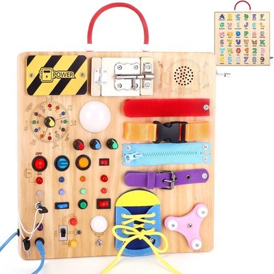 Montessori Busy Board 23 in 1 Holzspielzeug mit 15 Schaltern 2
