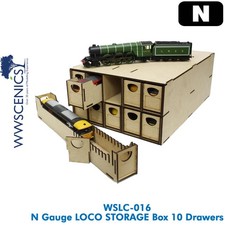 LOCO STORAGE BOX 10 Drawers Store N gauge Locomotives WWScenics WSLC-016
