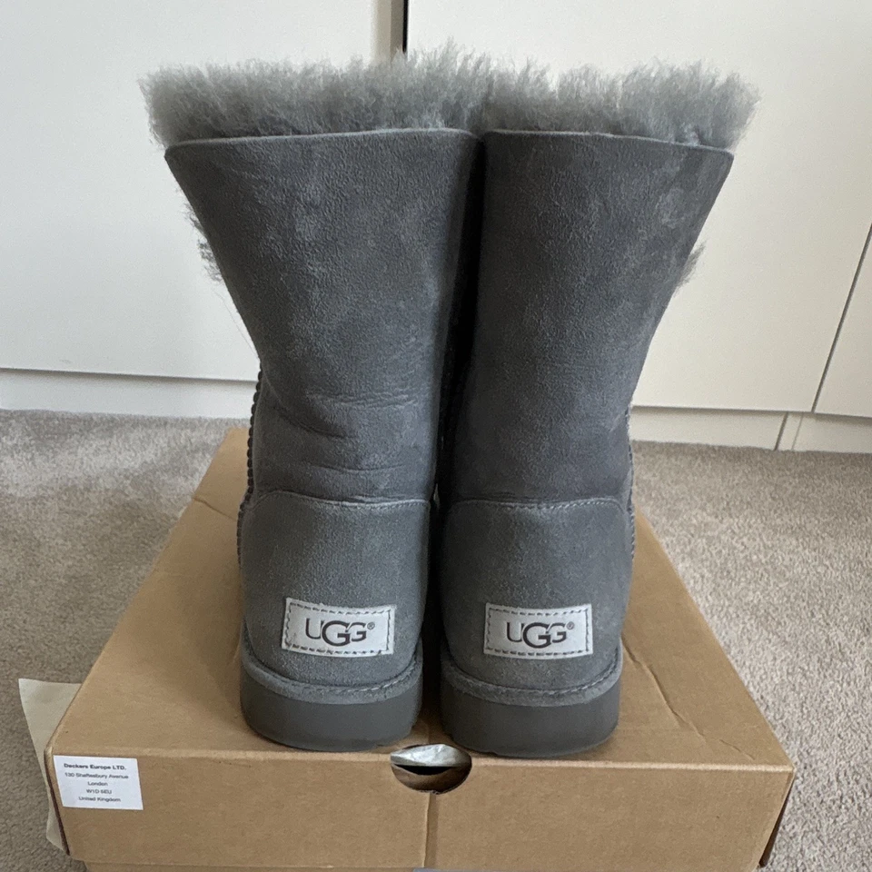 UGG Classic Mini Cuff Grey Suede Sheepskin Ankle Boots UK 5.5 EU 38, photo 2 of 5