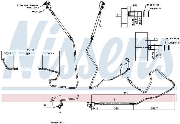 Nissens Hochdruckleitung Klimaanlage 843110 Aluminium FüR Fiat Ducato Bus 100 3-image