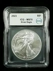 2023 $1 American Silver Eagle ICG MS70  #7593