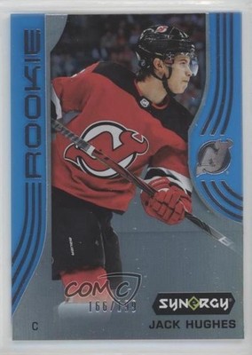 2019-20 Upper Deck Synergy Rookies Blue 166/199 Jack Hughes #100 Rookie RC 0bv
