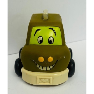 Just B. You Pull Back Plastic Green Taxi 4'' Preschool Pretend Play Toy Car