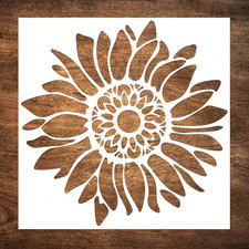 12X12 Inch Boho Sunflower Stencil for Painting on Wood, Canvas, Paper, Fabric an