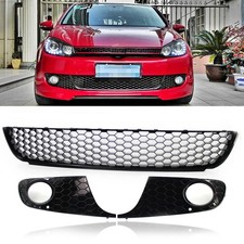 Waben Mesh Stoßstange Grill + Nebelscheinwerfer Grille Set Für VW Golf Jetta MK6