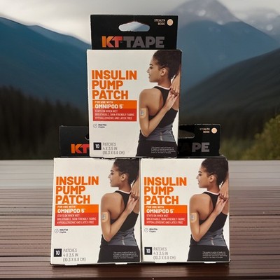 3X. KT Tape Insulin Pump Patch Compatible With Omnipod 5 10ct /Box. Ships Free!
