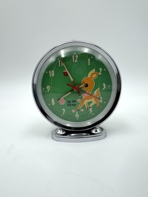 Alter animierter mechanischer Wecker Hero China 60-70er Jahre Vintage No Disney Bambi