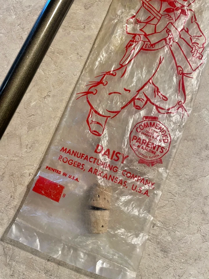 Pistola Daisy Pop Original Corcho Embalaje Grabado Cañón Vaquero Pantera Raro Rogers Foto 4 de 4