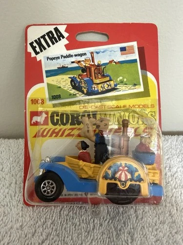 Vintage Original Corgi Junior Wizzwheel Popeye Paddle Wagon 1971 Mint In Package