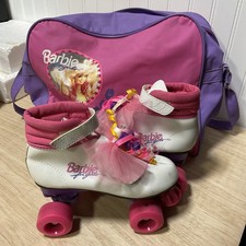VINTAGE 1995 BARBIE KIDS ROLLER SKATES And Skate Bag US SIZE 2 BROOKFIELD