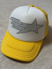 Trapstar London Diamante TS Star Trucker cap in yellow and white. Yellow Cap