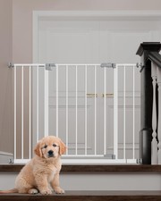 Baby Gate for Stairs 28.9-42.1" Wide, 30" Tall Easy Step Walk Through Expanda...
