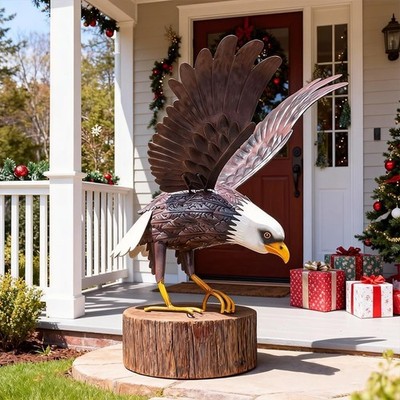 Metal Bald Eagle Large Outdoor Statues Garden Decor Sculptures Statues Outdoor M