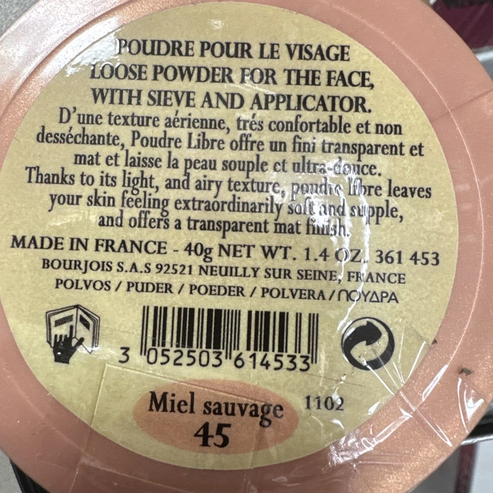 Bourjois  Loose Face Powder W/ Sieve & Applicator Color 45 Miel Sauvage 1.4oz - Image 4 of 4