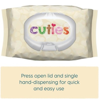 Cuties Sensitive Baby Wipe Tri-Form Fabric Aloe/Vitamin E 72 Wipes per Soft Pack