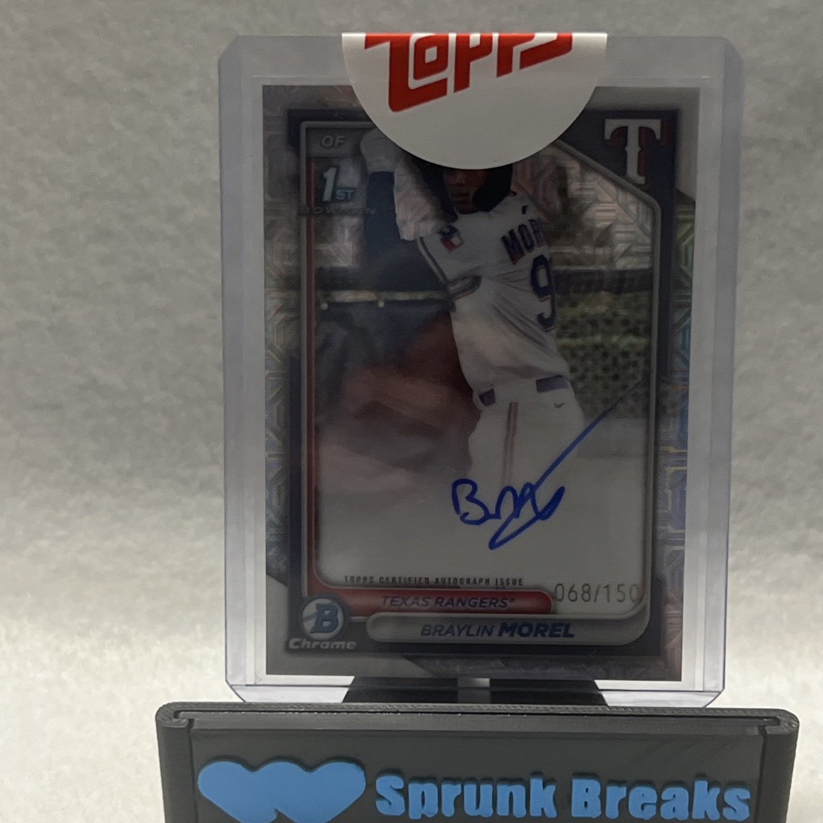 2024 Bowman Chrome Braylin Morel 1st Bowman Autograph Choice Parallel Redemption
