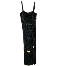 Dress the Population Jasmine Velvet Slit Gown Black Size Medium READ FLAW