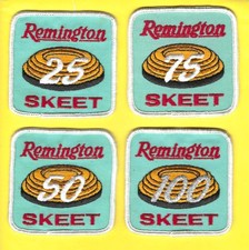 Lot of 4 Remington Skeet 25, 50, 75, 100 Straight Shooting patches