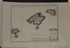 BALEARIC ISLANDS SPAIN 1789 VON REILLY UNUSUAL ANTIQUE COPPER ENGRAVED MAP