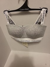 Calvin Klein Women's Padded Bralette with Logo Straps