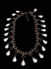 Beautiful Schreiner Necklace / Belt -Teardrop Crystal Drops / Stones  (NK2270)