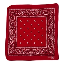Vintage Wamcraft Bandana Red Paisley Handkerchief USA Made Western Cowboy