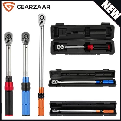 1/4" 3/8" 1/2" 3/4" Drive Calibrated Adjustable Torque Wrench Micrometer + Case - Image 1 of 4