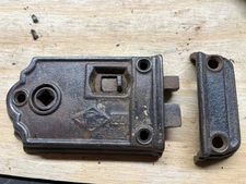 Vintage R E Co Surface Mount Mortise Lock Thumbpull Deadbolt