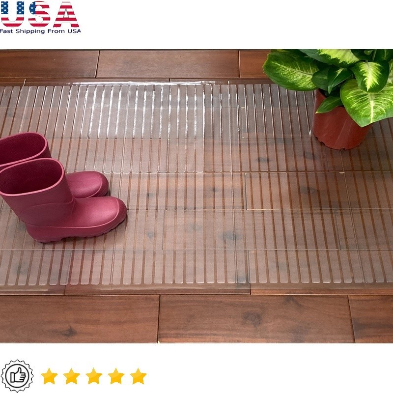 Clear Vinyl Carpet Protector Nonslip Heavy Duty Stain Resistant Floor Mat Clear