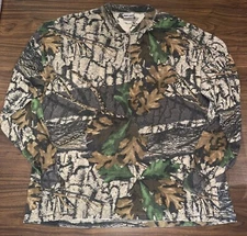 Vintage JERZEES Outdoors Shirt Mens 2XL Camouflage Henley Tee Long Sleeve USA