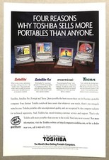 Vintage 1996 Original Print Ad Full Page - Toshiba Computers - Four Reasons