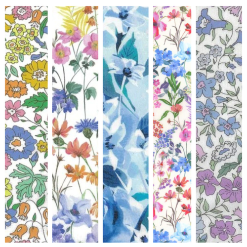 Liberty Tana Lawn 5 pieces 10" x 13" (25cm x33cm) cotton quilt fabric - Pack N3