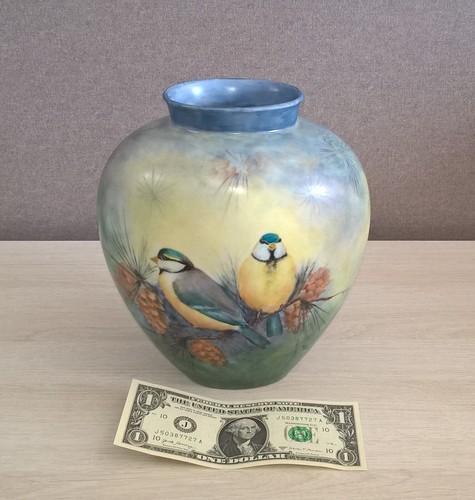 Marianne Weller Porcelain Vase 8" World Organization China Painters Art Pottery - Picture 2 of 21