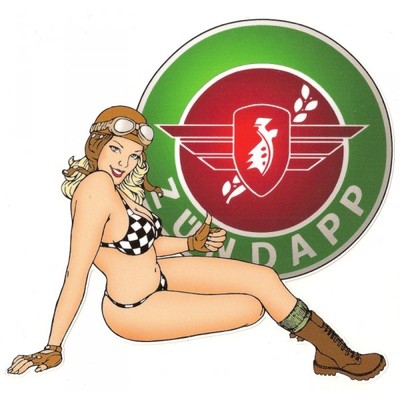 ZUNDAPP right pin up right vinyl sticker laminated