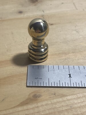 Small Solid Brass Lamp Finial. 1/2  X 1-1/8    1/4-27 Thread