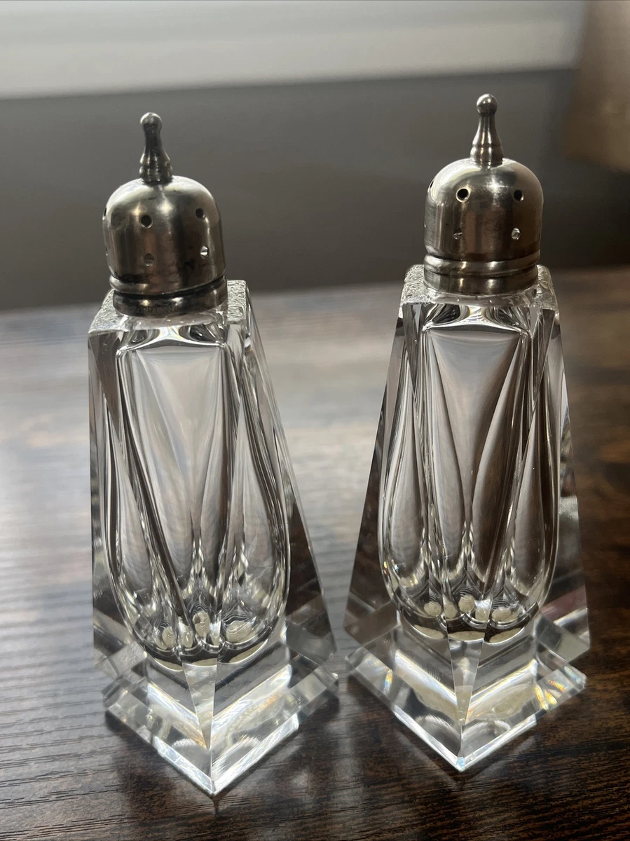 Cut glass salt and pepper shakers deals