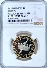 2016 £2 Two Pound William Shakespeare History NGC PF69 PROOF Great Britain 