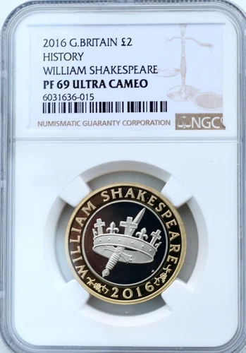 2016 £2 Two Pound William Shakespeare History NGC PF69 PROOF Great Britain 