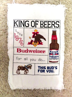 Anheuser-Busch Budweiser King Of Beers  Cross Stitch Advertisement