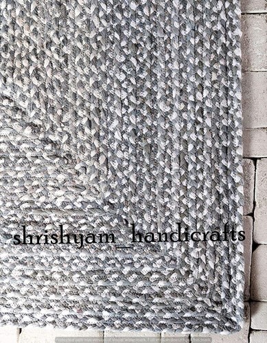 Indian Braided Rug Runner Cotton Handmade Reversible Rustic look Natural Rugs - Picture 7 of 8